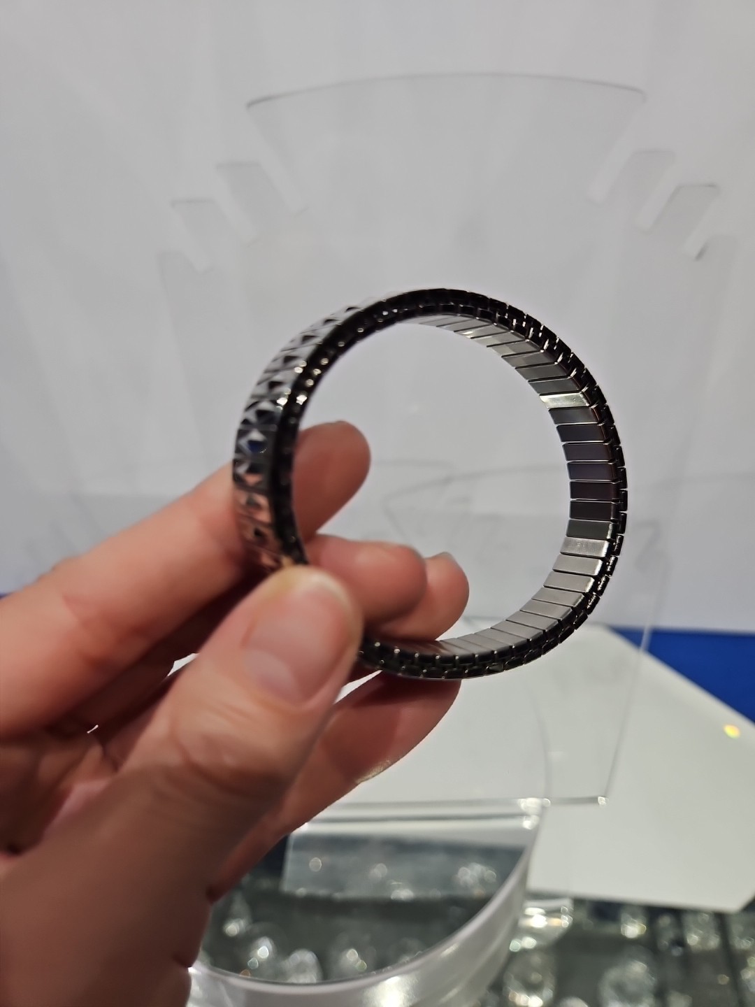 Bracelet Expendable stretch Band Silver tone Metal Edforce China Stainless Steel