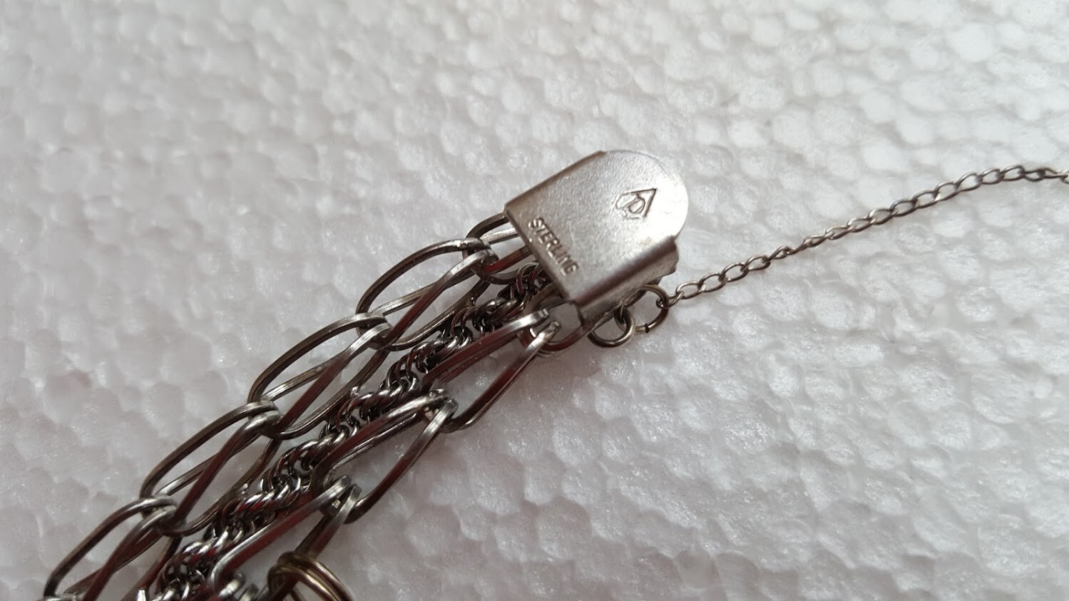 Great Vintage Sterling Starter Charm Bracelet With Charms 7 1/2″ Long