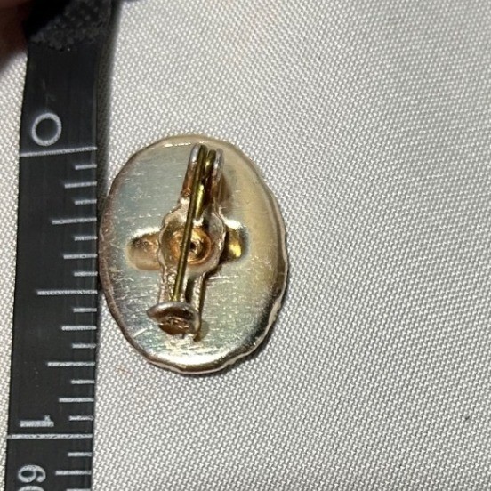 Vtg Mona Lisa Portrait Brooch Gold Tone Art Pin Novelty Cameo Kitsch Portrait