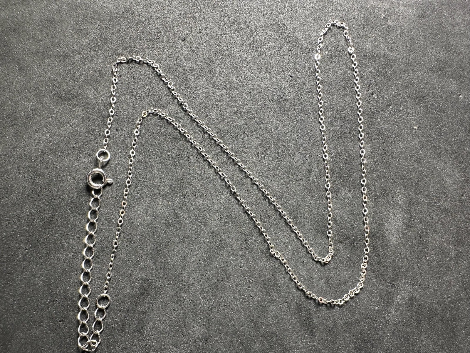 1.00g Vintage Sterling Silver 925 Cable Chain Necklace Adjustable 17.5 in