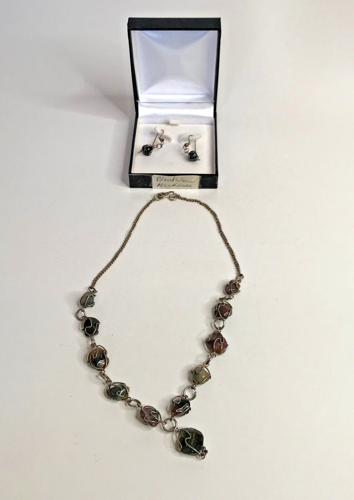Vintage Bloodstone Necklace & Matching Earrings