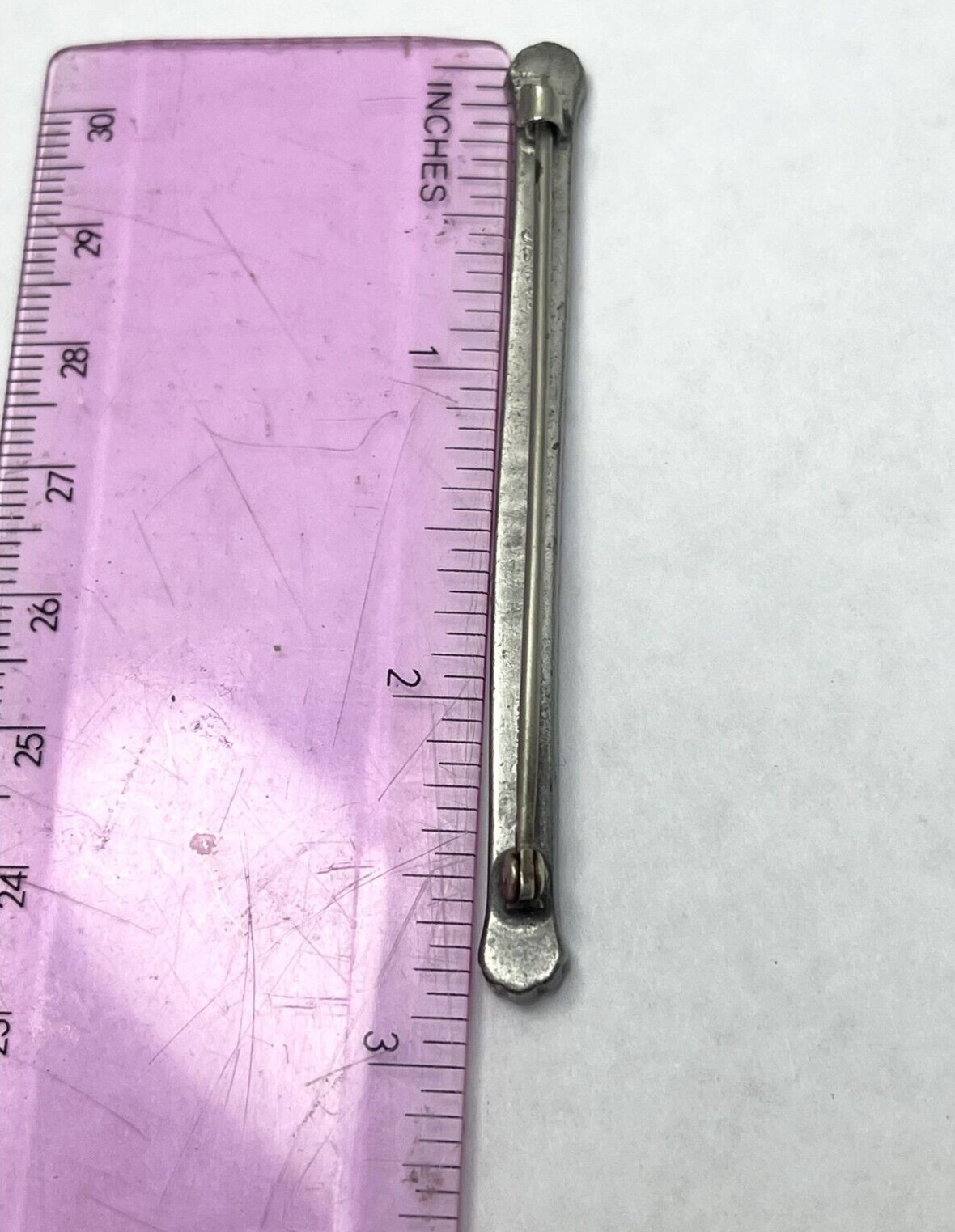 Antique Estate Rhinestone Silverite Bar Pin