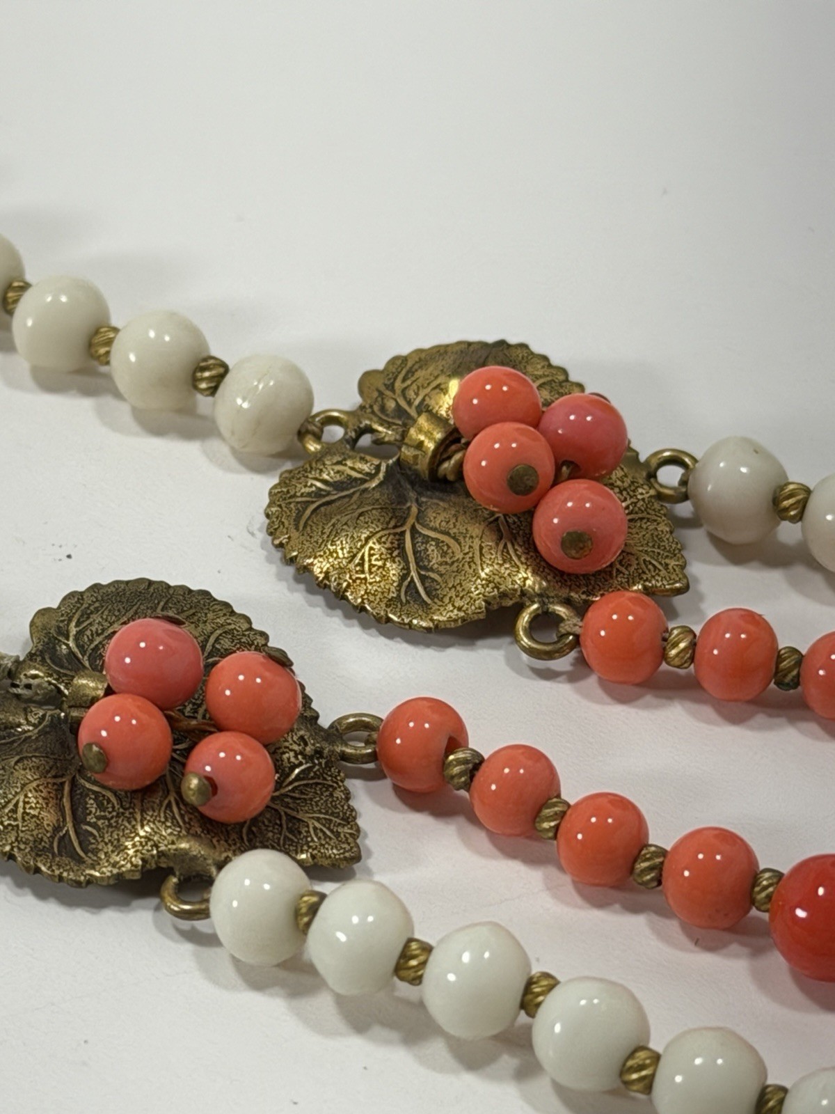 Stunning Antique Natural White & Pink Coral 18” Necklace 34g