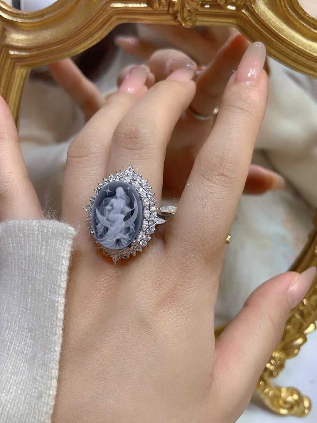 925 sterling silver ring Cameo Ring vintage jewelry Ring Estate Jewelry Gift