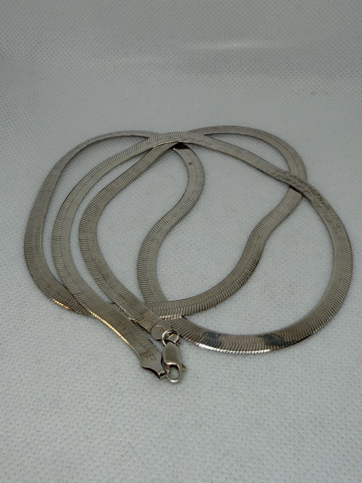 Vintage Italian Milor Herringbone 30″ 925 Silver Chain Necklace, 5.3mm, 21.13g