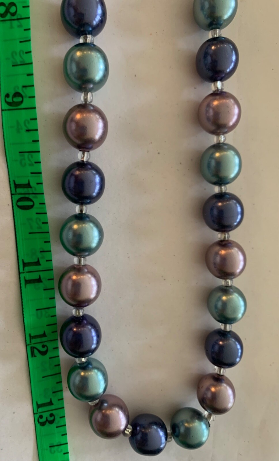 VINTAGE JOAN RIVERS Multi-Color Pastel Pearl Bead Strand Long Necklace