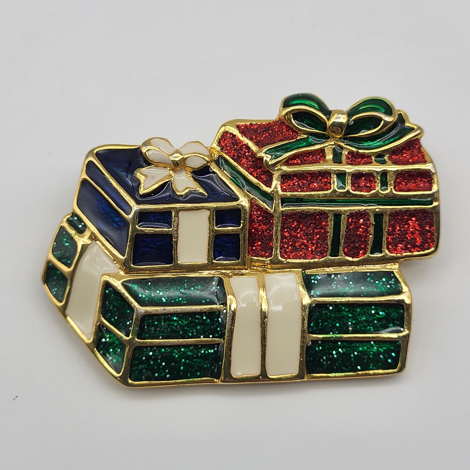 Christmas Brooch Pin Lot Vintage Collection Enamel Ceramic Tree Snowflake