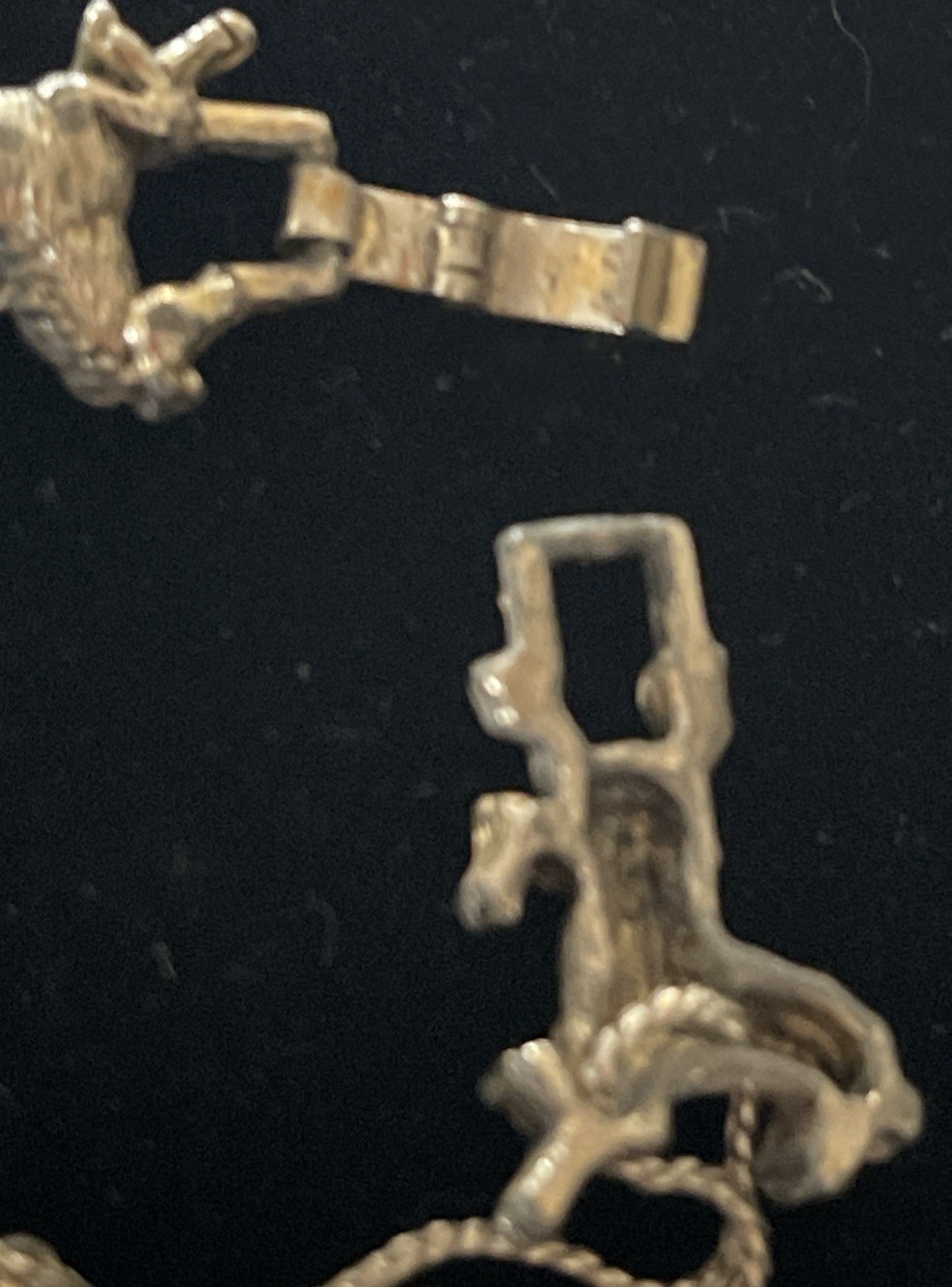 Vintage Cantering Horses Slide Bracelet – Solver Tone Equestrian Charm Jewelry