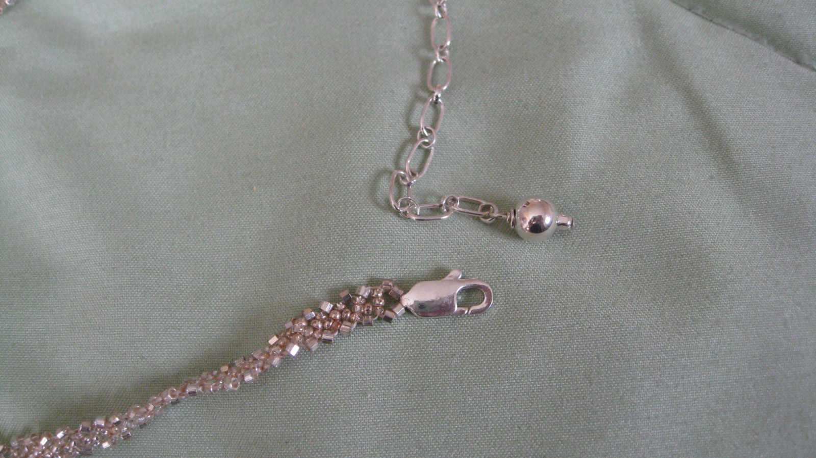 Vintage Sterling Silver Dangle Bead Necklace 16″ with 9″ extender Old Design