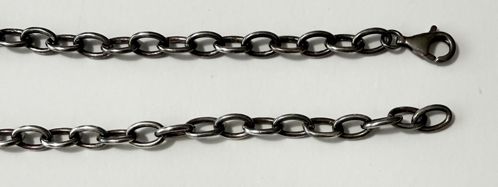 1990s Robert Lee Morris Sterling Silver Eternal Curve Modernist Necklace 17”~44g