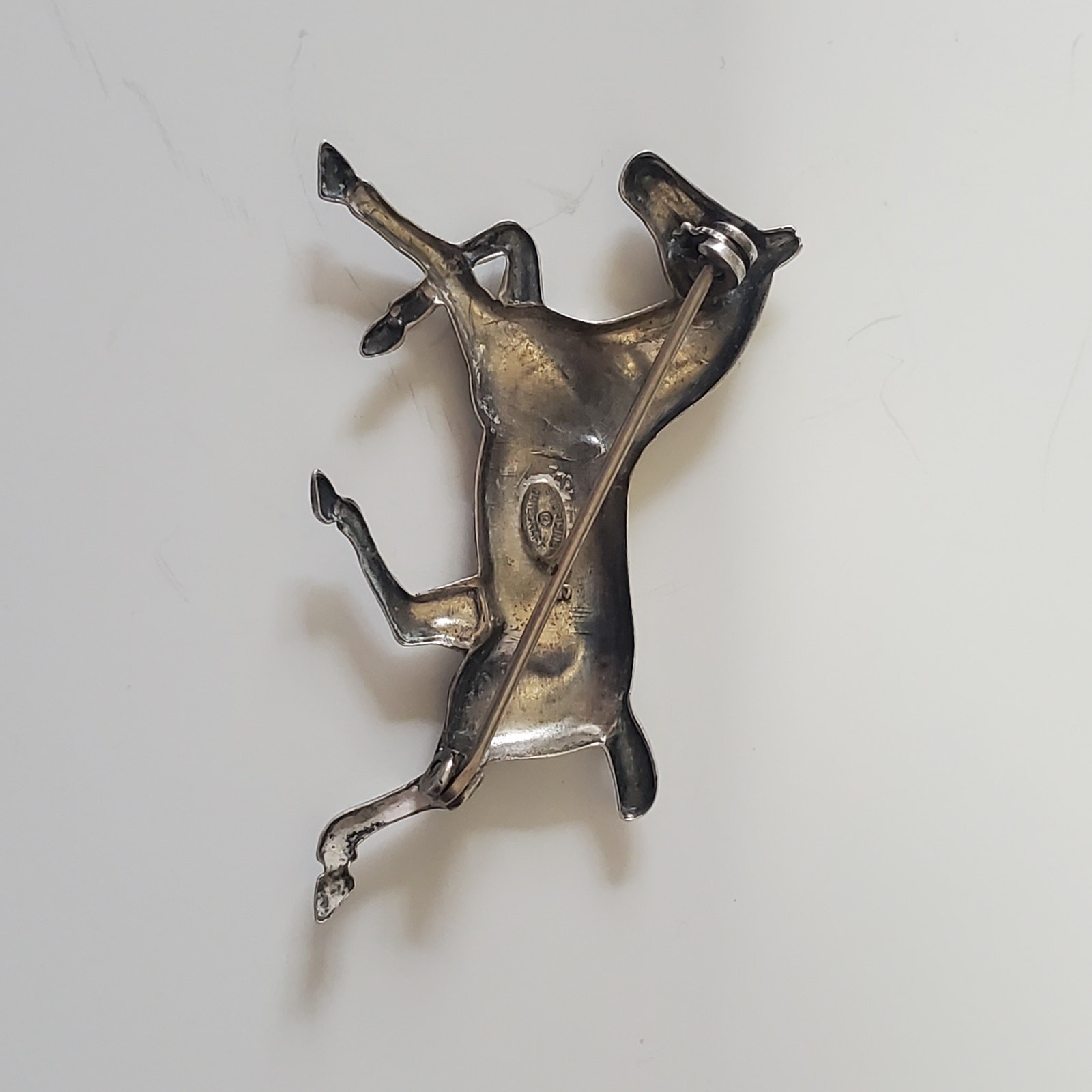 Vintage Danecraft Sterling Silver Running Horse Brooch Pin 925