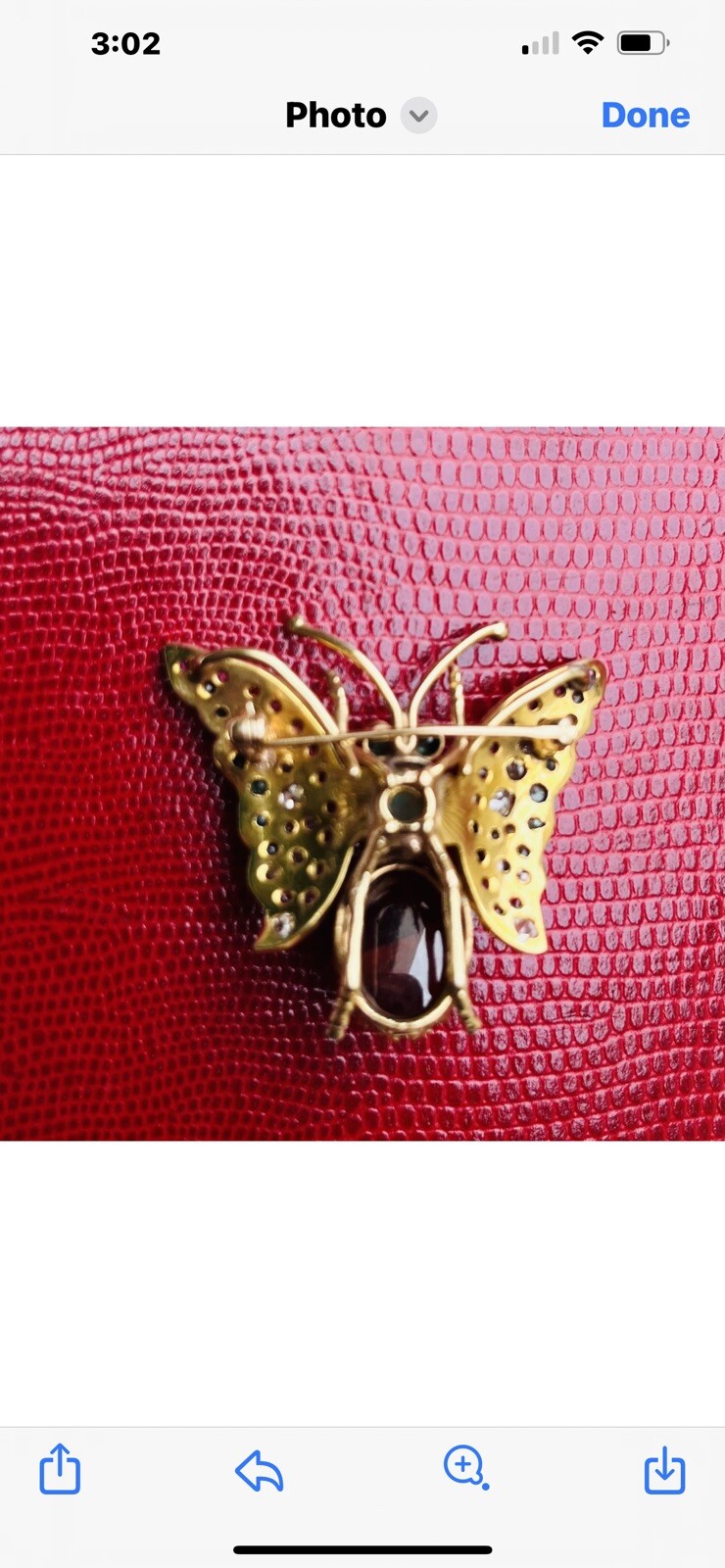 DIAMOND , GOLD ,OPAL, BUTTERFLY ,RUBY,EMERALD T= 1.80 CT PENDANT BROOCH 15.10 GR