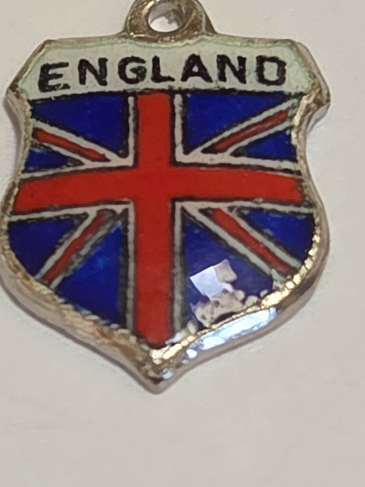 Sterling Silver ~ England Flag Charm ~ FABULOUS ENAMEL ~ VINTAGE