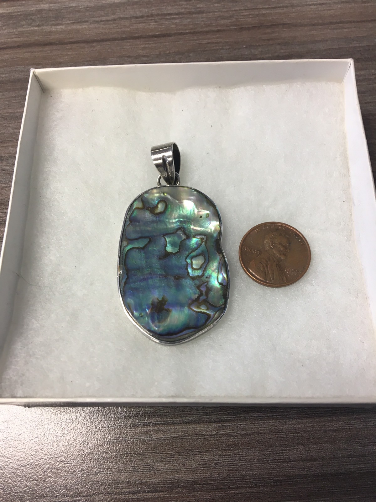 Abalone Pendant Sterling Silver 925 Auction Finds 702