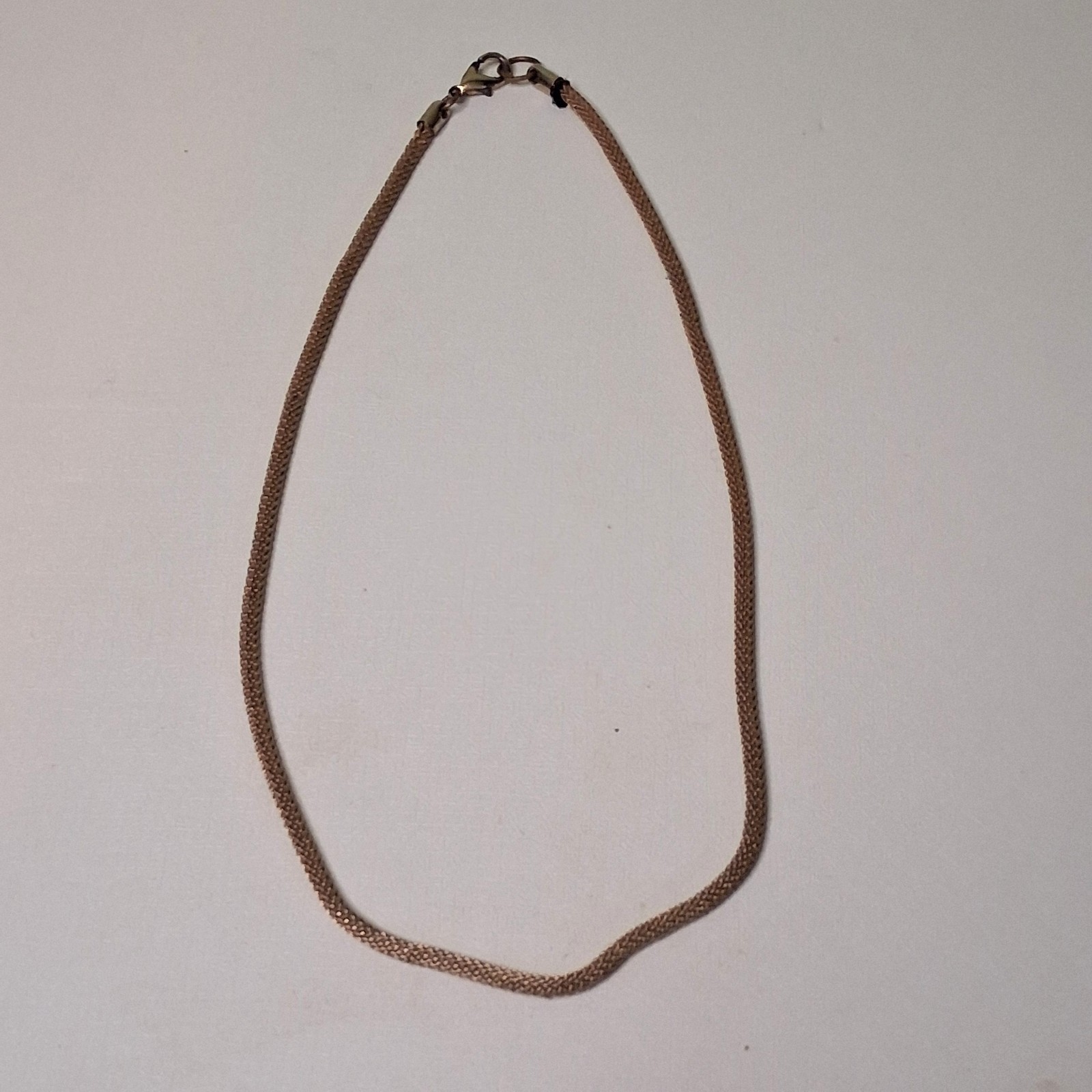 Gold Tone Mesh Chain Necklace Jewelry Minimalist Vintage