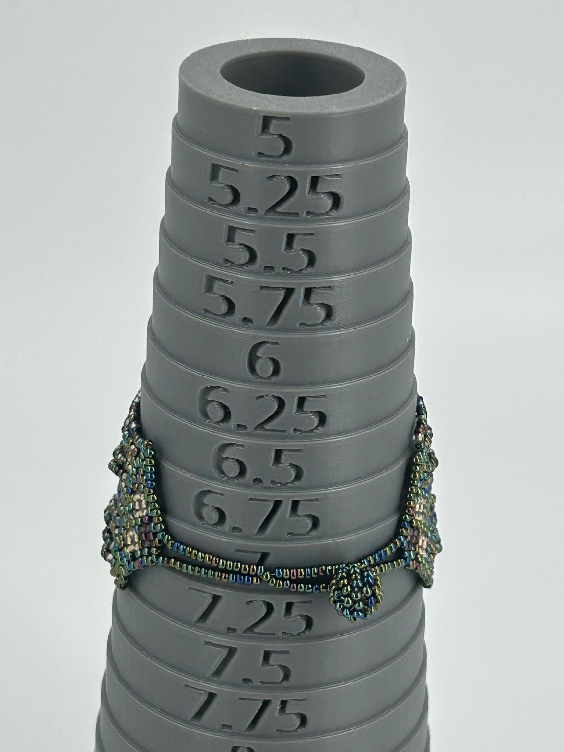 Handcrafted Seed Bead Bracelet Multi-Strand Iridescent Peacock Colors