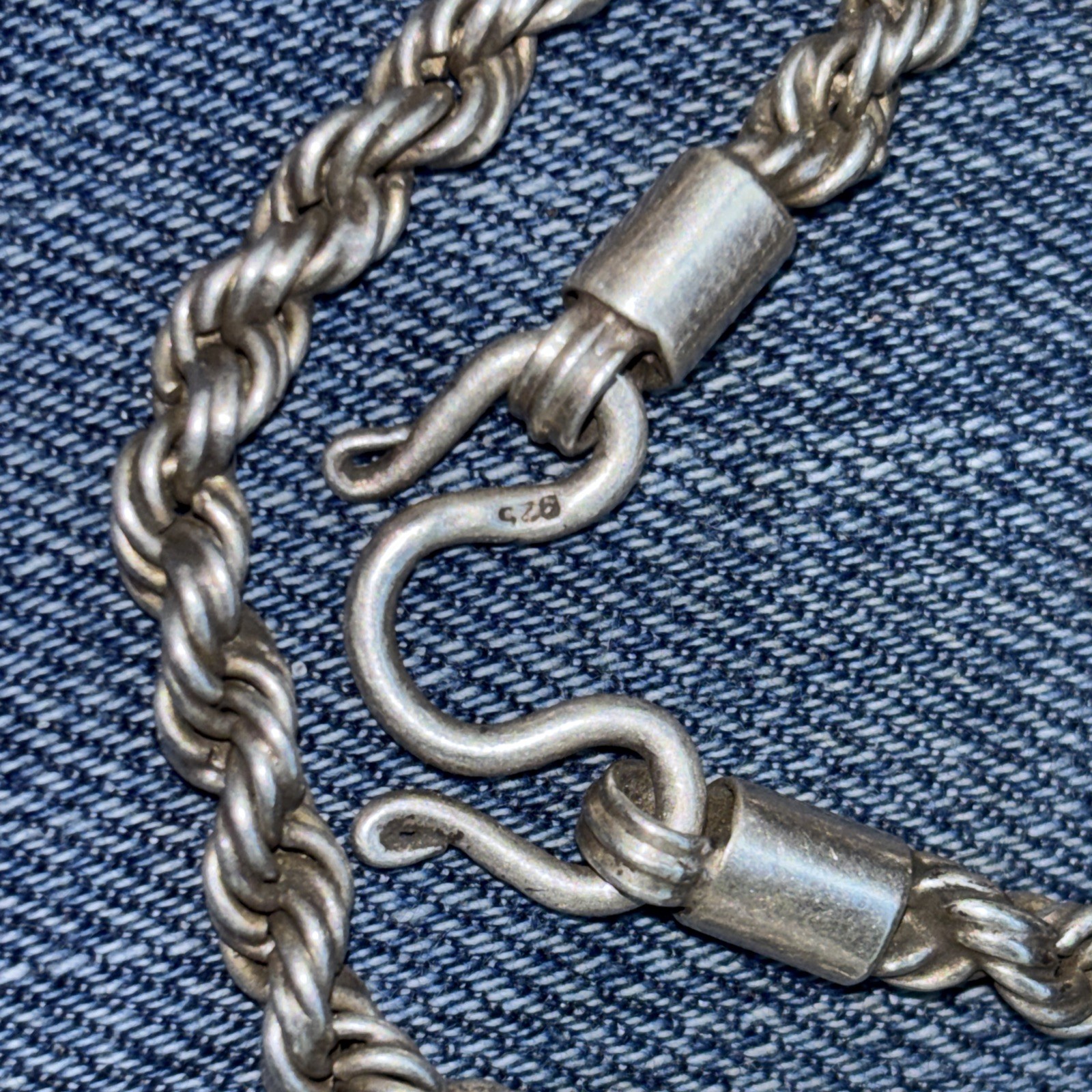 VTG Estate Sterling Silver Chain Twisted Rope 18-20” Approx 40.6 Grams
