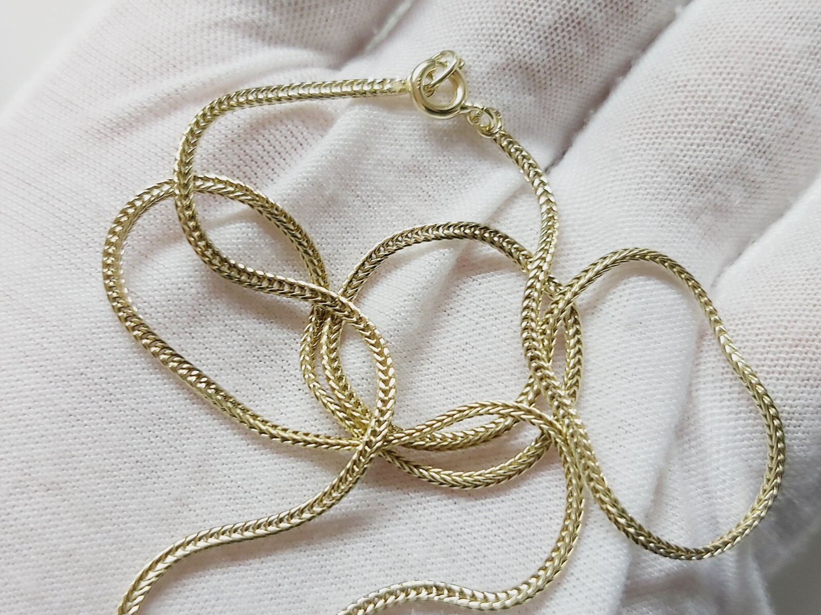 14K Solid Yellow Gold Vintage Snake Necklace Chain Length 45 cm / 17.75 inches