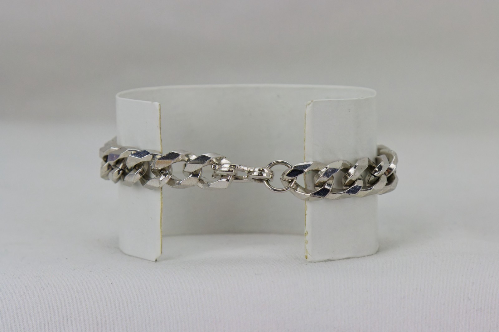 Swank Vintage Silver Tone Chunk-Chain Bracelet, 4gr