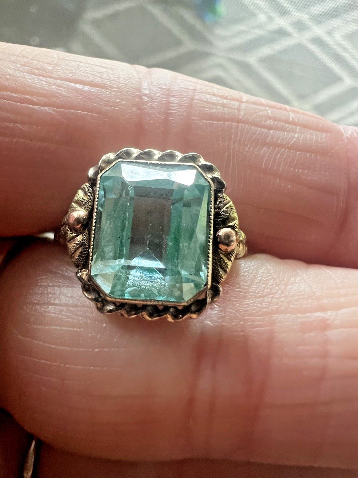 Vintage 10K Gold Blue Stone BDA Budlong Docherty and Armstrong Ring