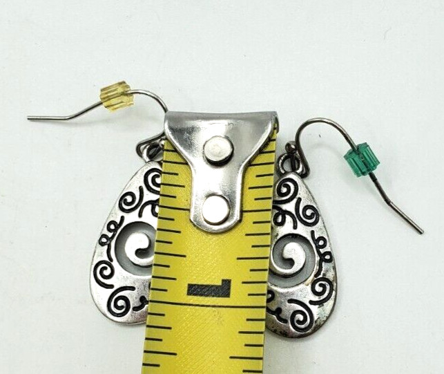 Stunning Lia Sophia Dangle Pierced Earrings Silver Tone BoHo