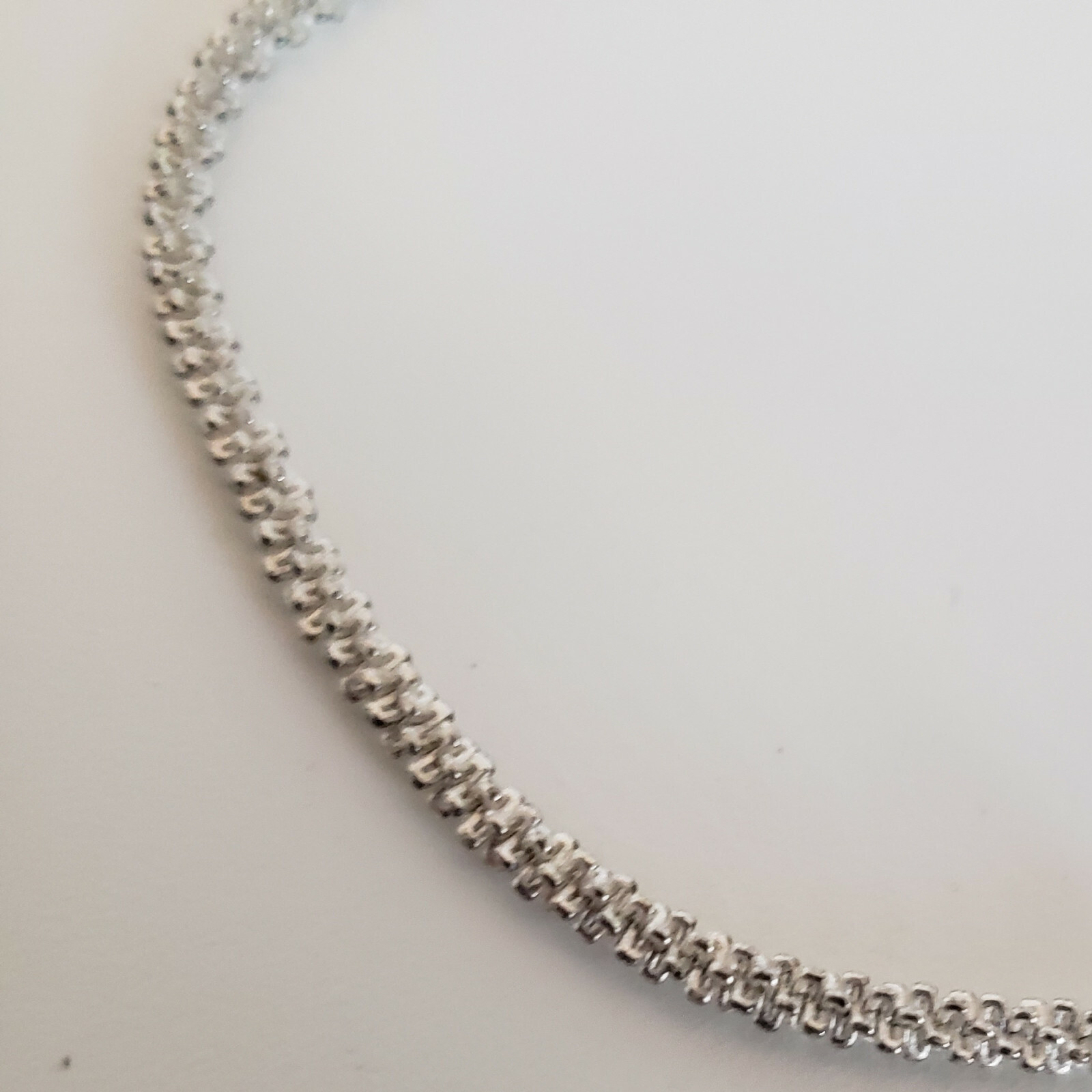 Sterling Silver Italy MWS Tennis Bracelet Rope Design 4.0g 7.25 in [6840]