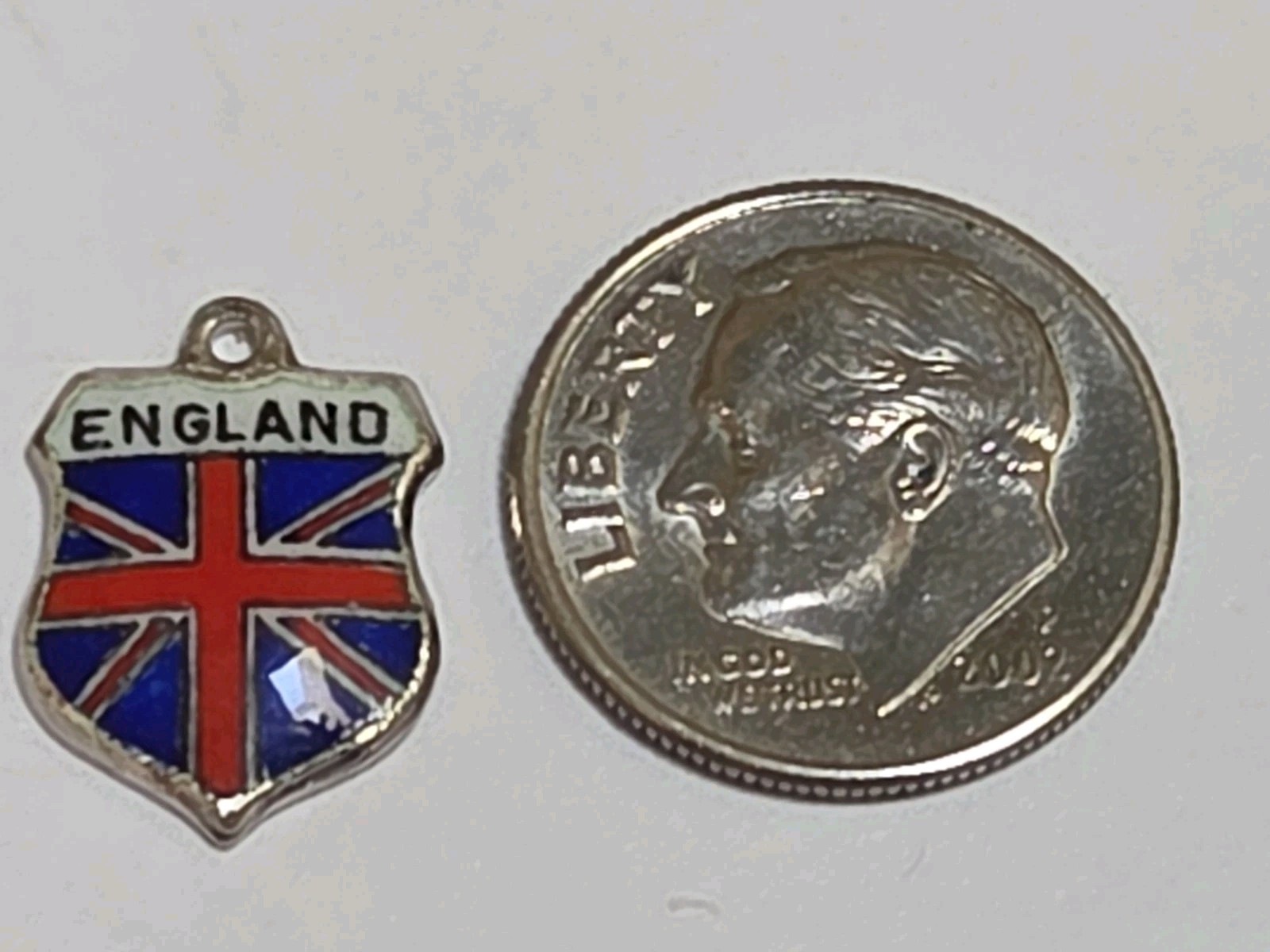 Sterling Silver ~ England Flag Charm ~ FABULOUS ENAMEL ~ VINTAGE