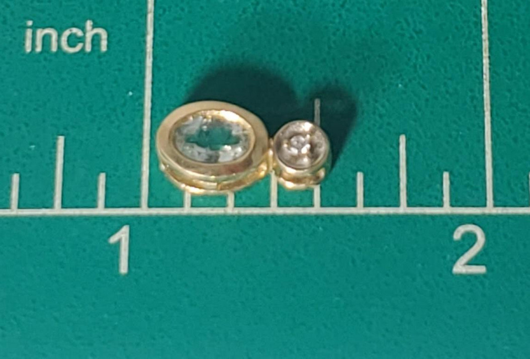 Vintage 14K Y Gold Aquamarine Diamond Necklace Pendant Lot