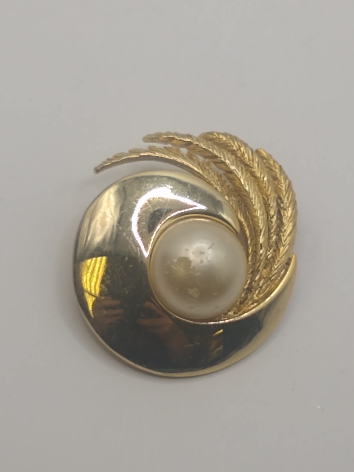 Vintage Orena Paris Signed brooch pin Faux pearl is flawed