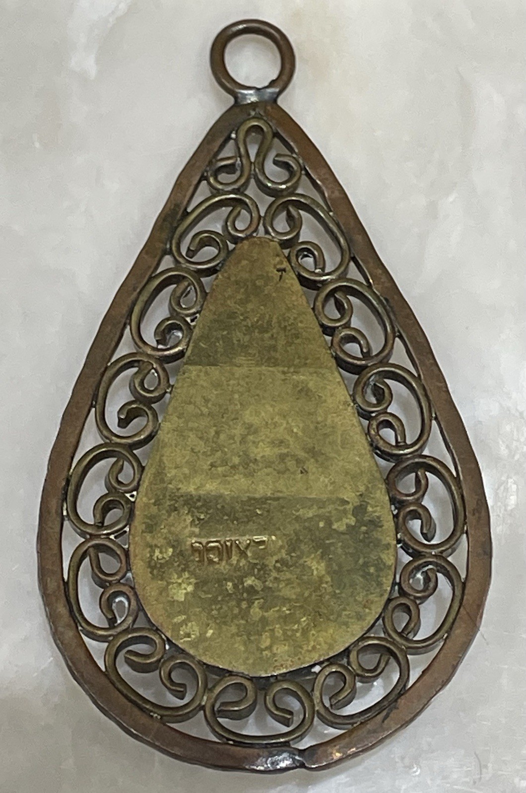Filigree Malachite Pendant Made In Mexico