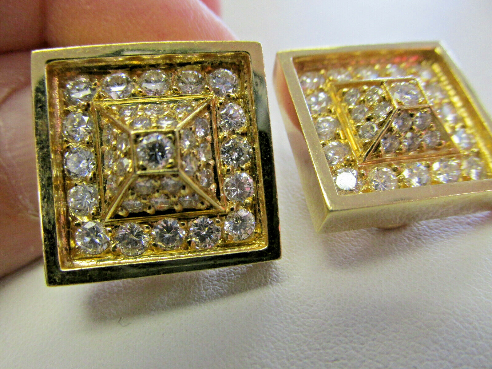 5.00 ctw VVS1 VS1 Diamond Earrings 18k Gold Heavy Duty Omega Backs MAKE OFFER