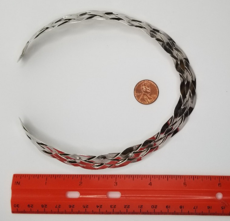 Vintage Sterling Silver Braided Collar Choker Necklace 17.5mm Wide