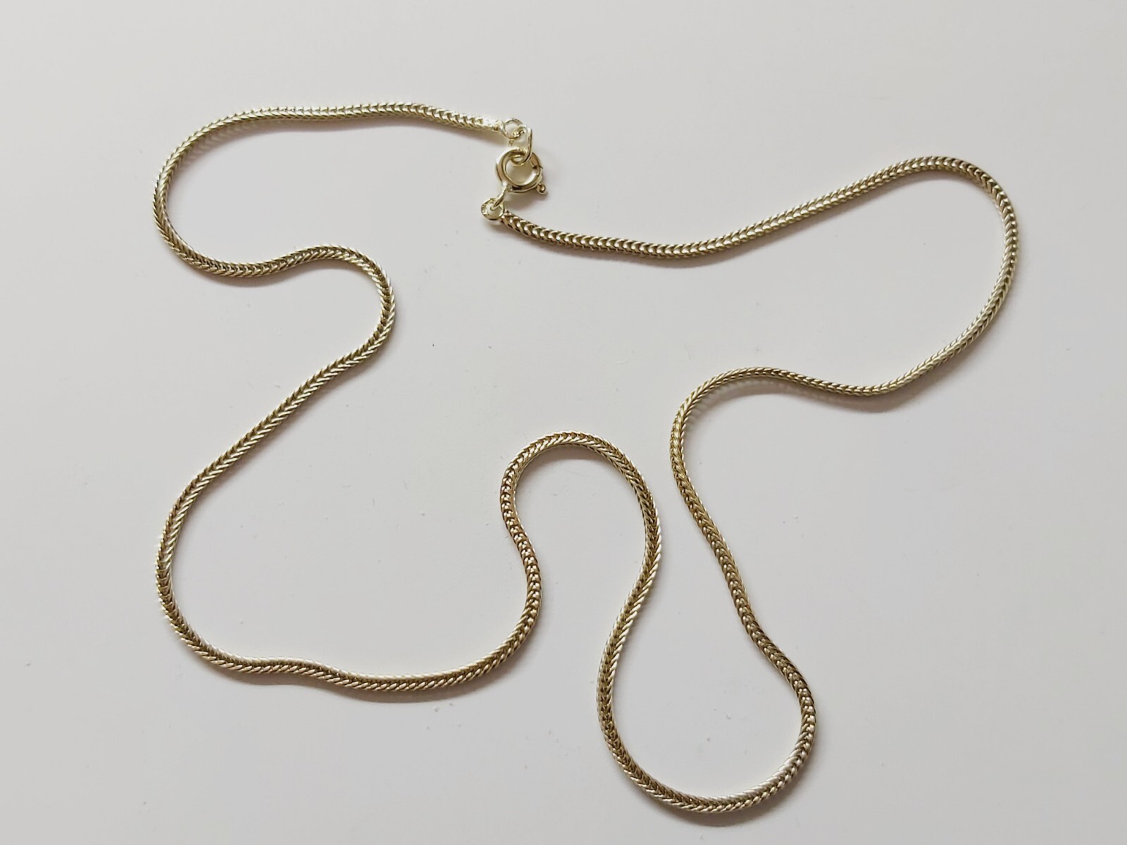 14K Solid Yellow Gold Vintage Snake Necklace Chain Length 45 cm / 17.75 inches