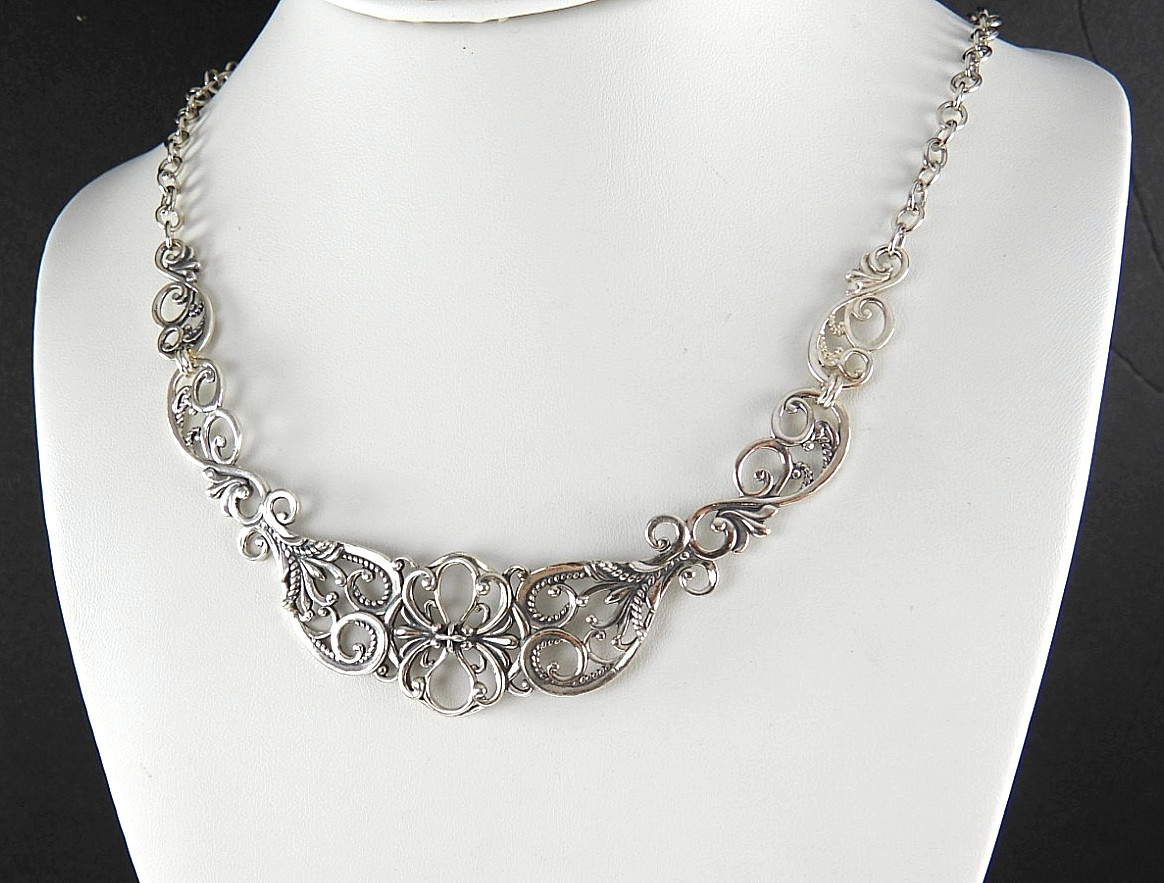 Vintage Carolyn Pollack Relios Victorian 925 Sterling Silver Chain Necklace