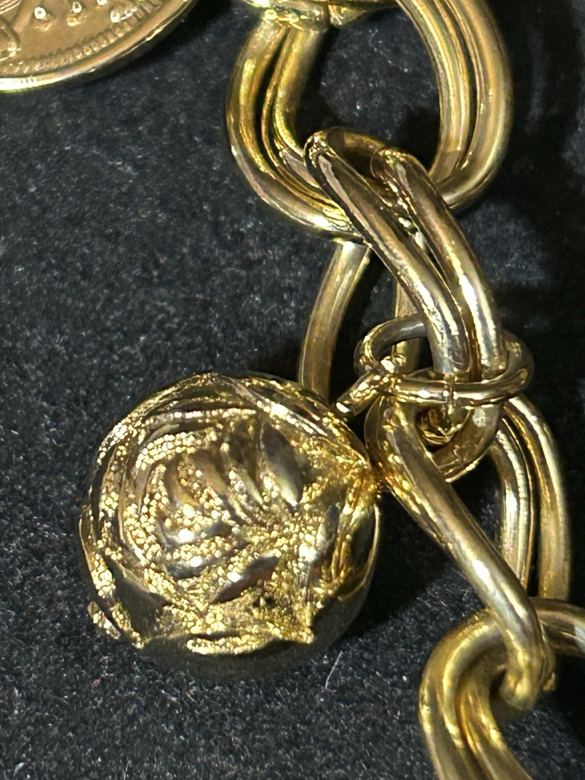 Vintage Coin Charm ￼Necklace Alexander The Great Double Link Curb Chain 24″