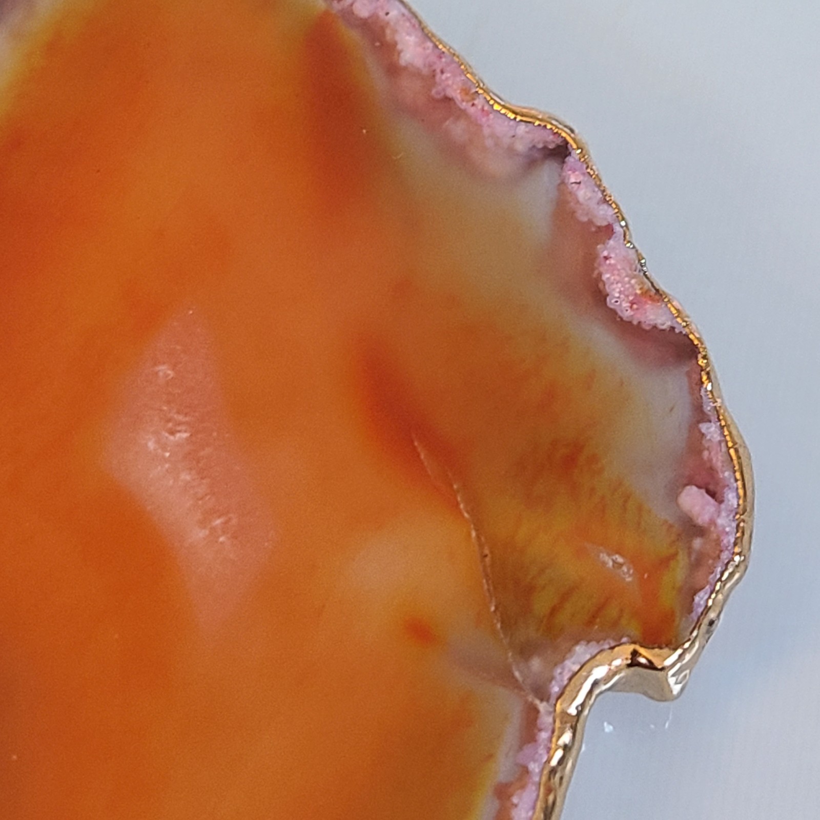 Extra Large Red Agate Geode Slice Pendant VINTAGE WITH 925 SNAKE CHAIN 32 INCHES