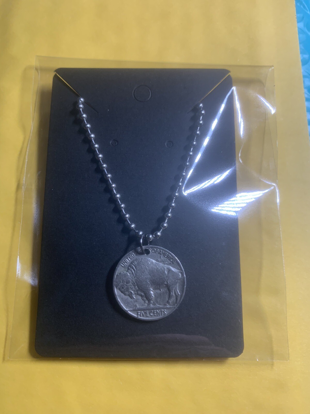Vintage 1927 Buffalo Native Nickel Necklace Chief Coin Pendant Great Gift 🎁 A1