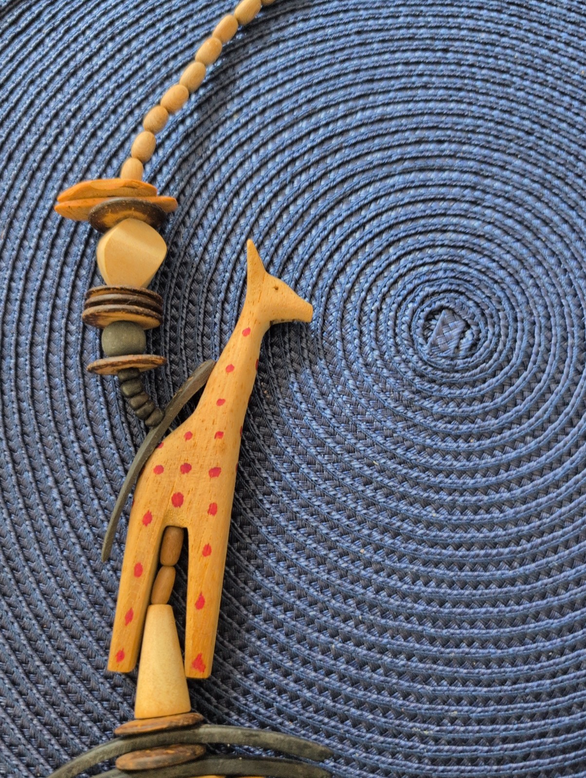 Vintage Necklace, Wood Animals & Beads