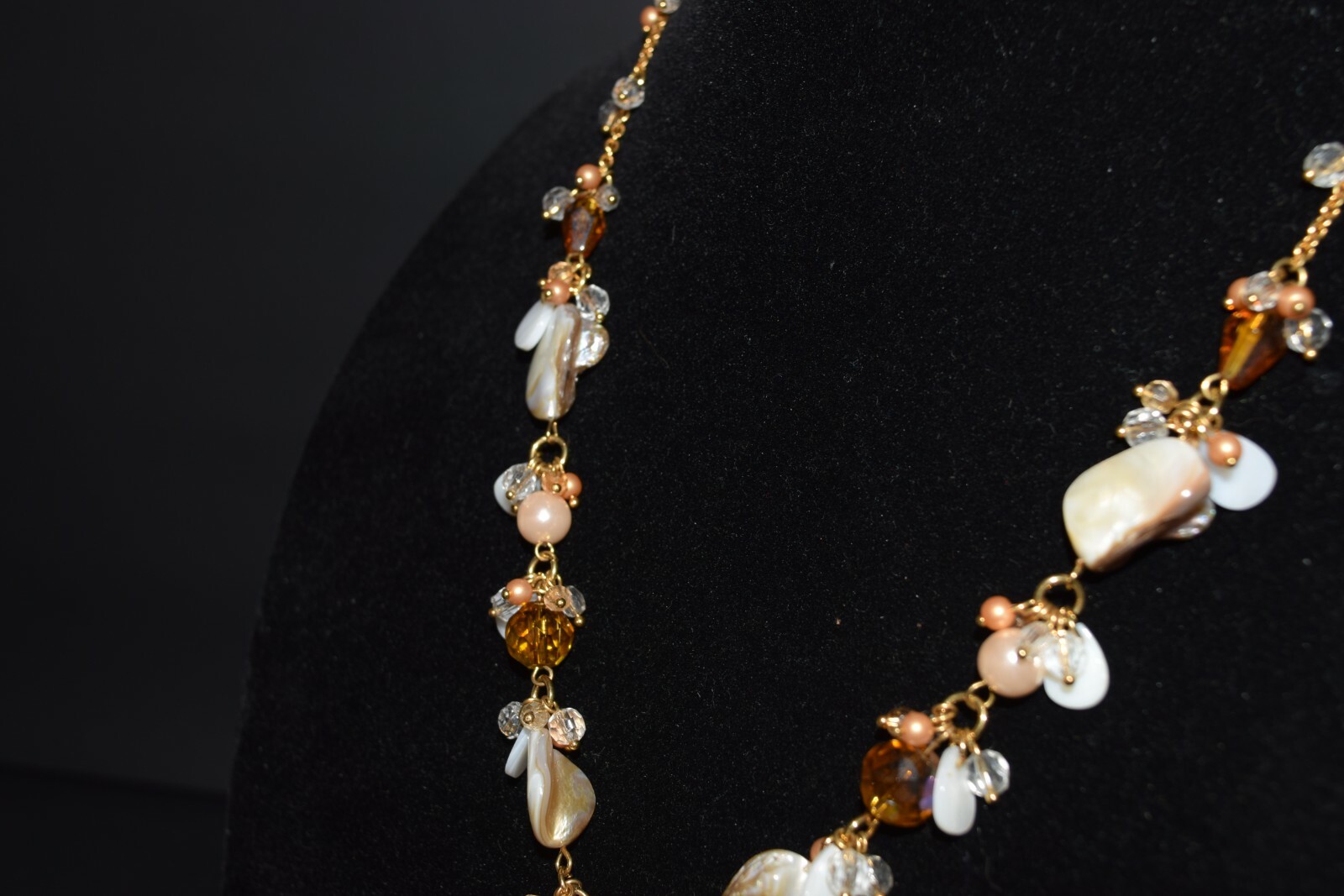 Signed PD Premier Designs shells and beads necklace
