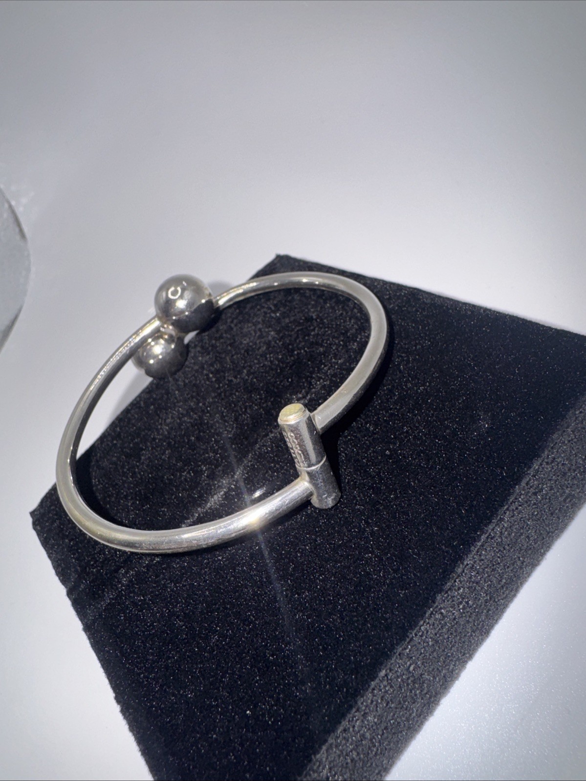 Vintage ATI Mexican Silver 925 Orb Ball Hinge Adjustable Cuff Bangle Bracelet