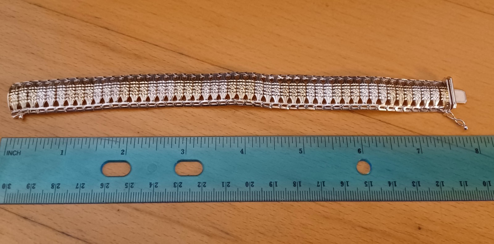 Vintage 11MM Sterling Silver Milor Italy Bar Chain Link Bracelet 7.5 ” – 17.5 Gr