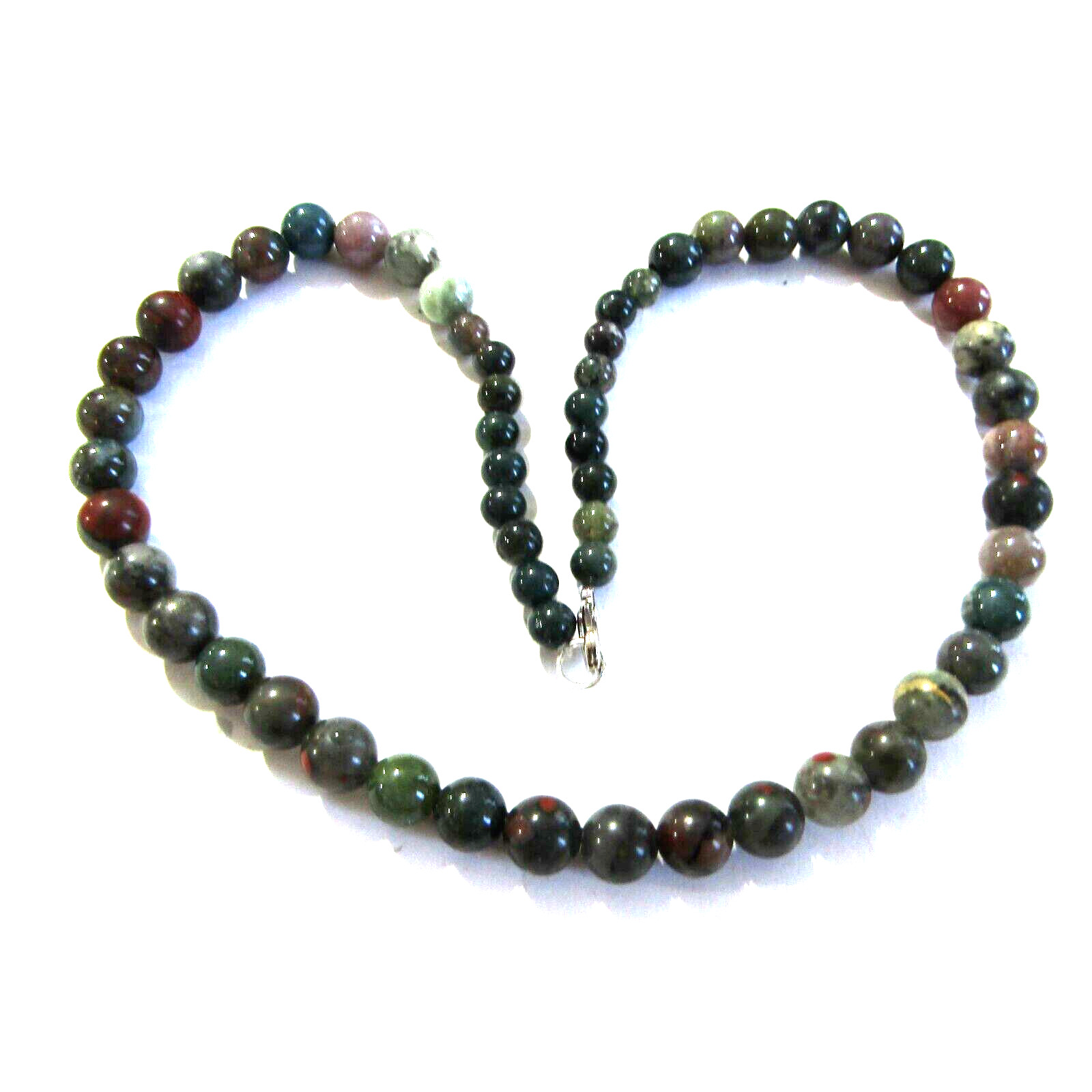 Vintage Bloodstone Necklace 5 to 8mm 17.5 inch