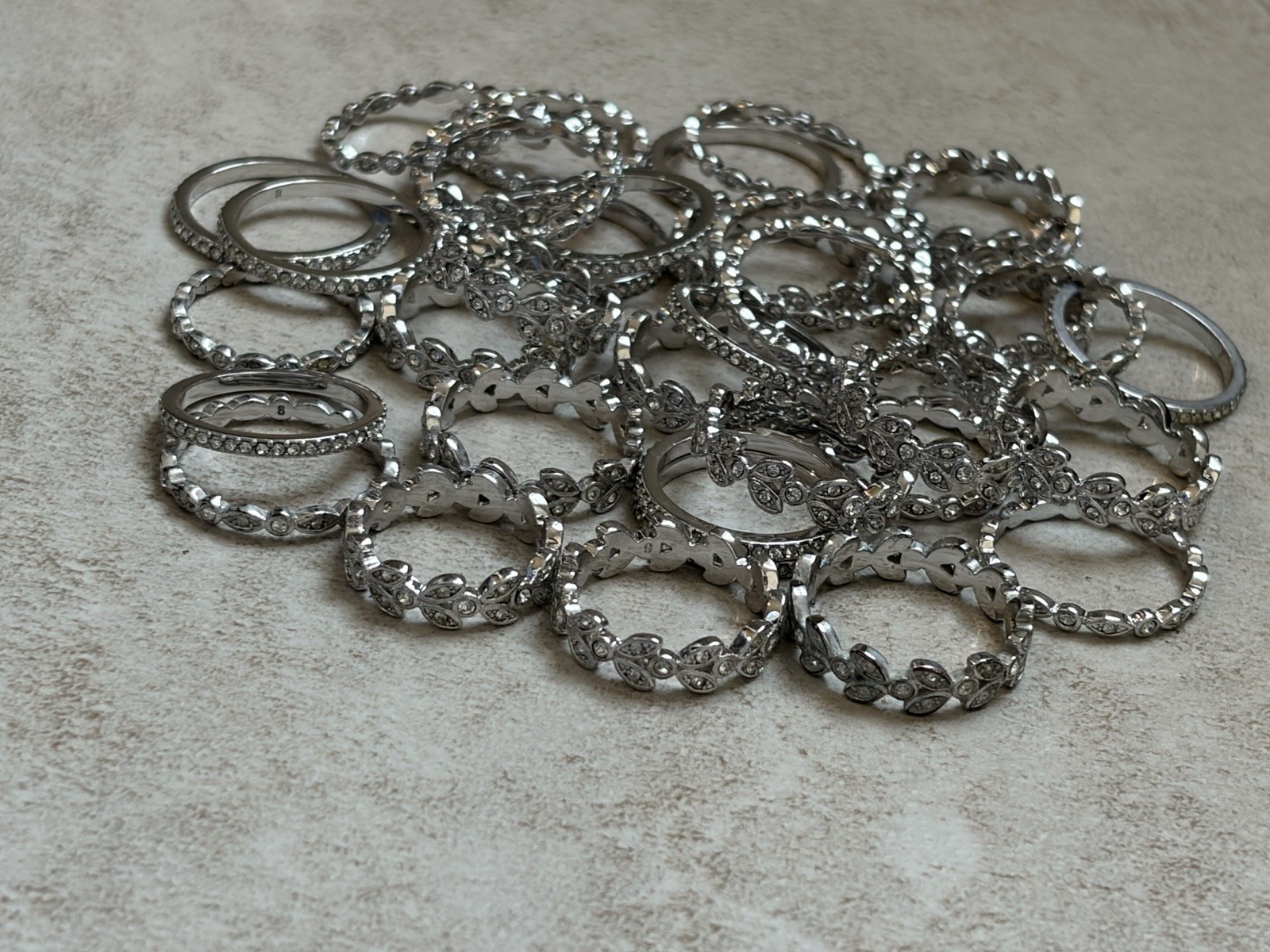 Vtg Retired Resale Lot Stella Dot Claudia Stackable Rings 36 NWOT All Sizes CZ