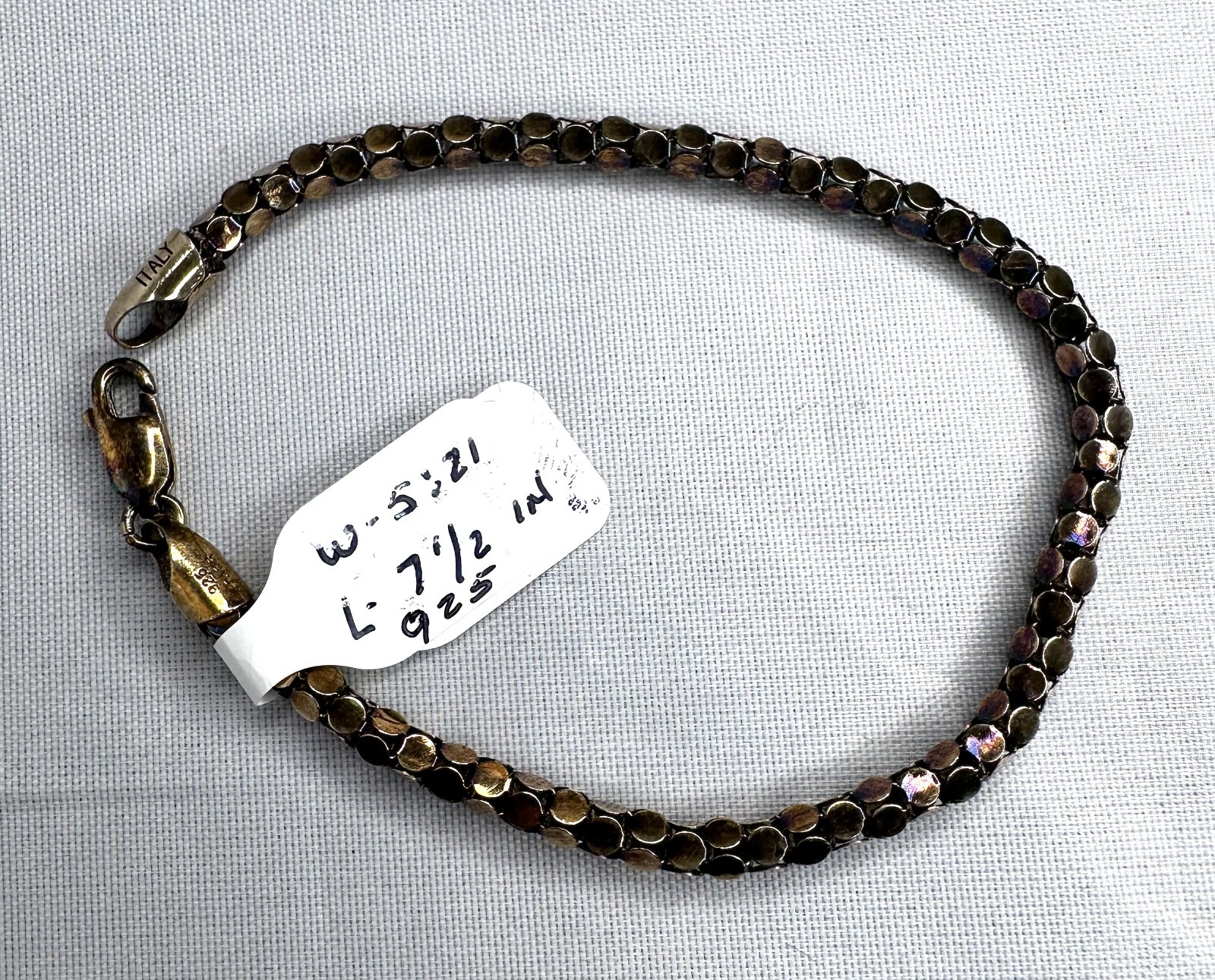 Sterling Silver 7.5″ Fancy Link Chain Bracelet 5.21 Grams Vintage.