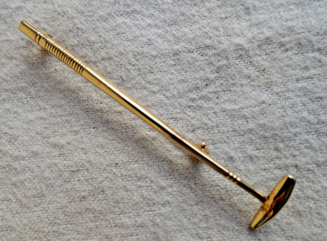 Vintage Gold Plate Polo Mallet Equestrian Horse Riding Sport Brooch Pin Brooch