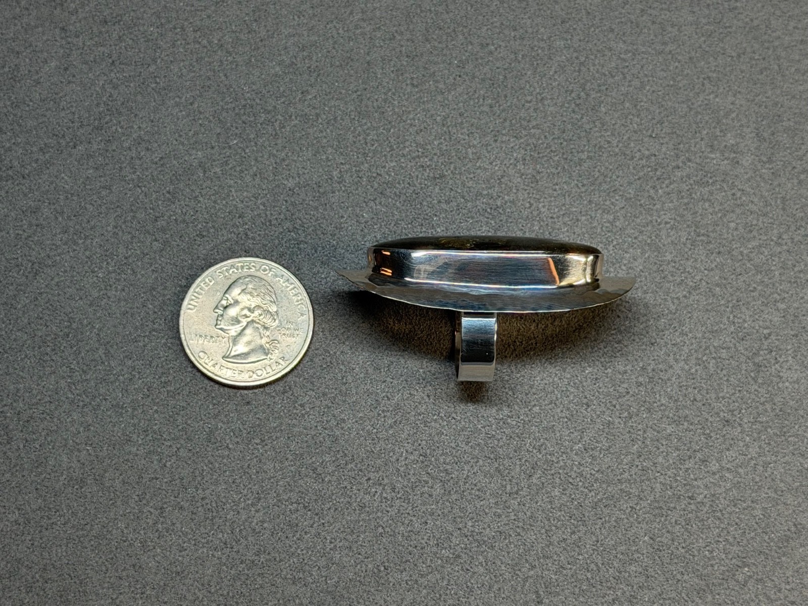DOMINIQUE DINOUART DDD Mexico 925 Silver Labradorite Elongated Ring Sz 7.25 NEW