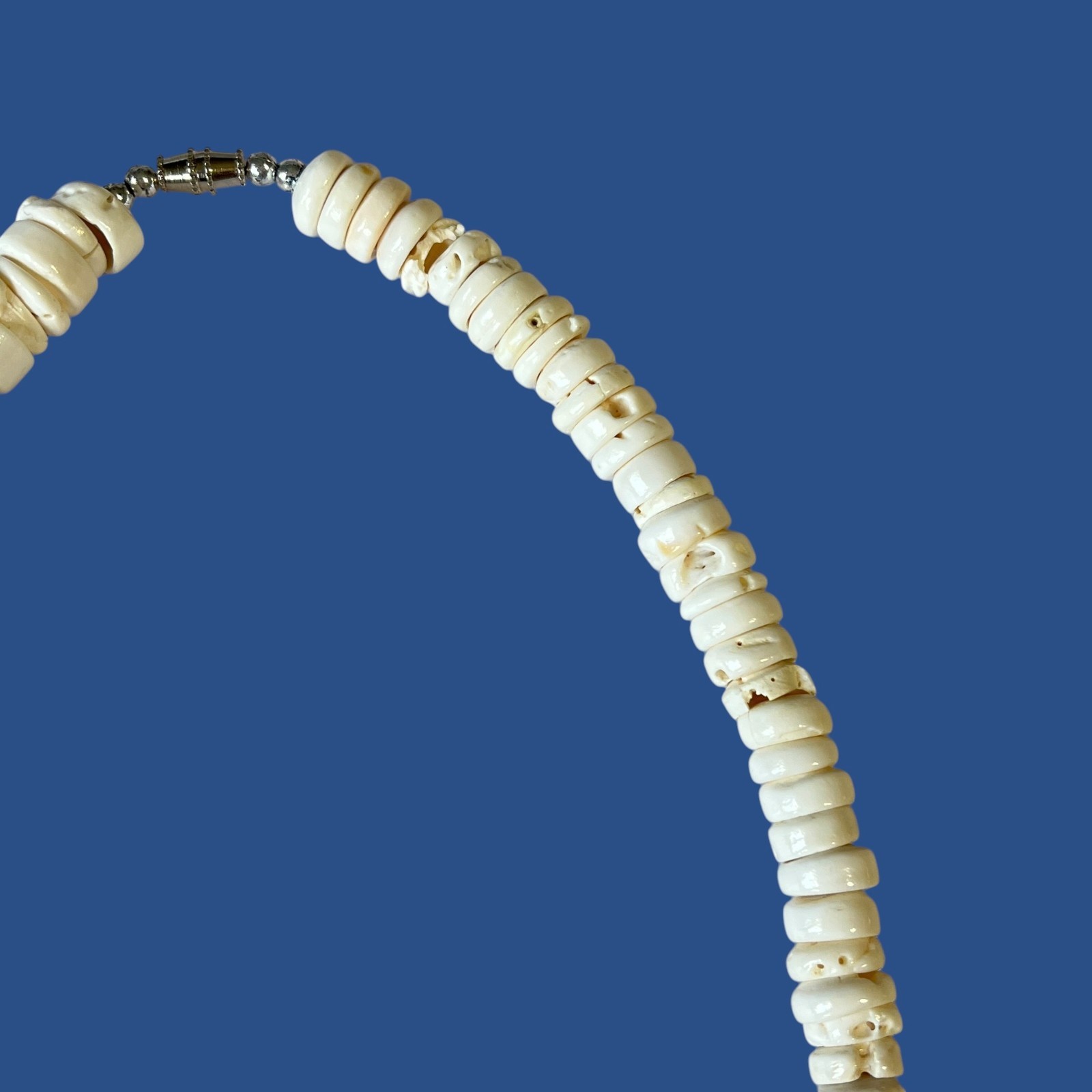 Vintage Puka Shell Necklace Chunky 10mm Beach Summer Resort Coastal 19.5″ 76g