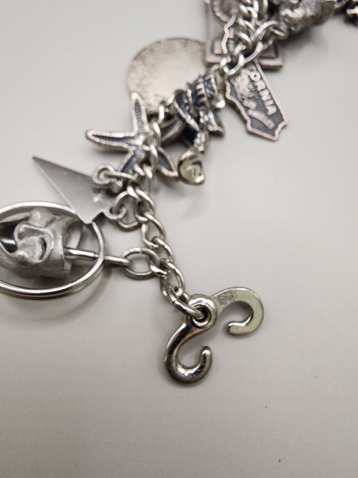 Vintage BEAU Sterling Silver Charm Bracelet 10 Charms Mechanical Theater 40g