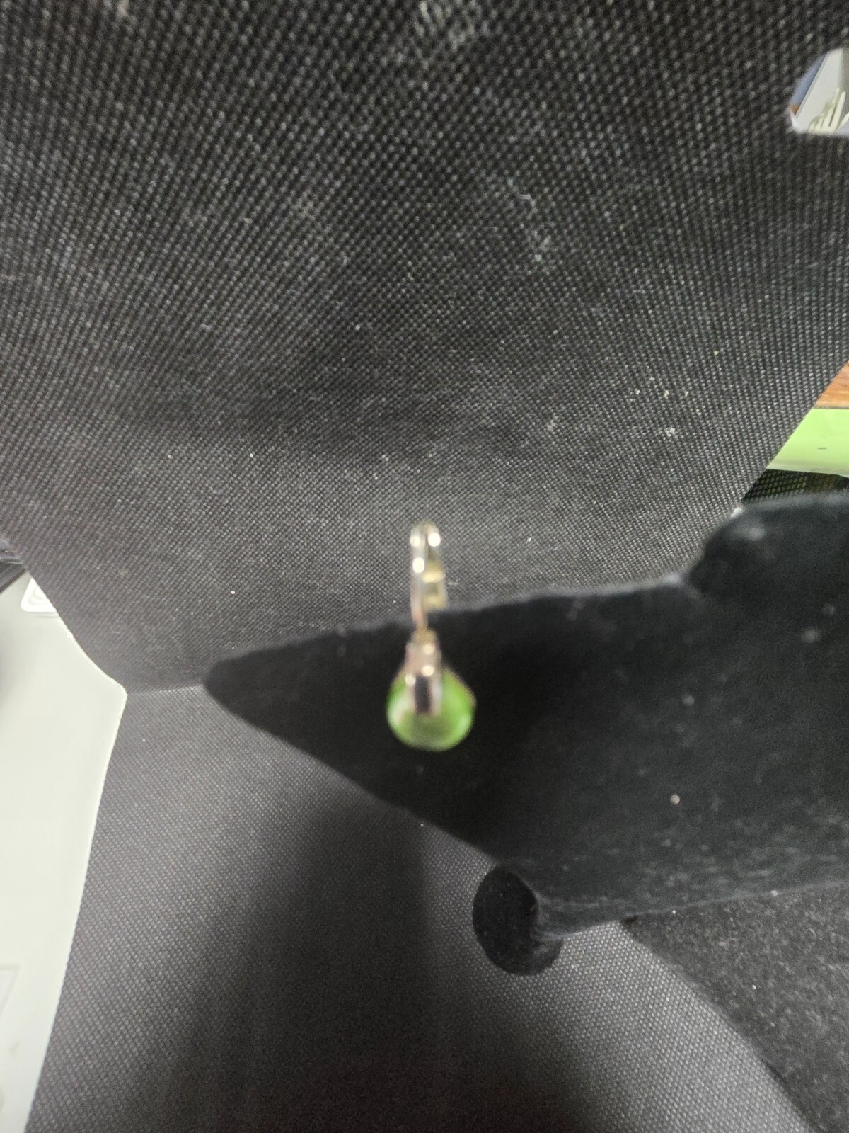 Clip on Vintage Green Cat Eye Stone and Slver Tone Stone is a Beautiful Teardrop