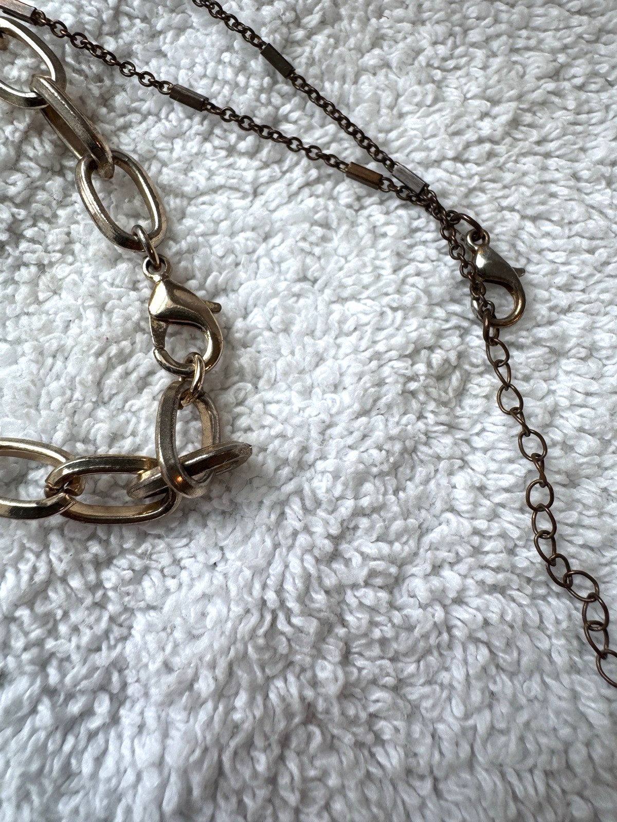 VTG HEART 1990s 2000s y2k Circle Modernist *2 Necklaces Stack* Lot Choker Unique